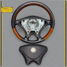 2001-2004 Mercedes R170 SLK320 SLK230 Driver Steering Wheel Wood Black OEM picture