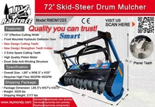 Raytree RMDM72 Forestry Mulcher Skidsteer Drum  Hi Flow NEW -shipping Available picture