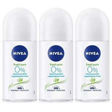 Nivea Fresh Pure Roll-On Deodorant 0% Aluminum Salts 50 ml (Pack of 3) picture