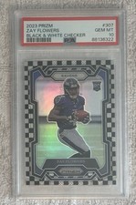 2023 Panini Prizm Zay Flowers #307 Black & White Checker Rookie PSA 10 picture