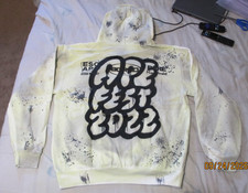 Bored Ape Yacht Club BAYC Swamp Spray Stencil Hoodie White Ape Fest 2022 Large picture