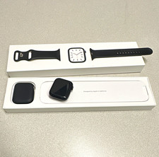Apple Watch Series 7 45mm Black Aluminum Case Black Silicone Band picture