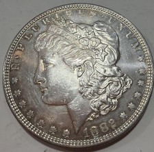1882-O/S $1 Strong Morgan Silver Dollar-toned On Back picture