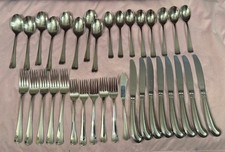 Rare GORHAM BAGUETTE 18/8 Stainless Flatware 35 Pcs Glossy Service for 5+ HTF picture