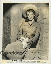 BETTE DAVIS Stunning Sepia Glamour Photo LINEN MOUNTED 1942 Warner Bros. J1097 picture
