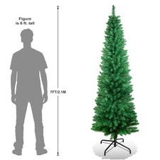 4/5/6/7FT Green Artificial Pencil Christmas Tree Tall Thin Slim Xmas Pine Tree picture