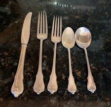 Vintage Wallace Grand Colonial Sterling Silver  5 pc. place setting no mono picture