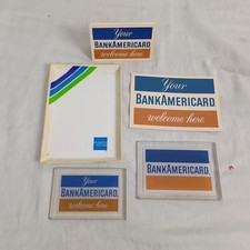 Vntg Lot Bank Of America 1960’s BankAmericard Countertop Display Advertisement picture