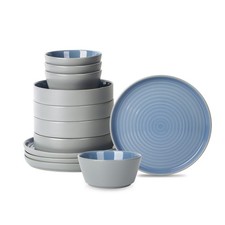 Stone Lain Elica 12-Piece Modern Dinnerware Set Stoneware, Plates and Bowl Se... picture