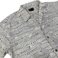 Vintage Rare Patagonia A/C Bonefish Print Hawaiian Koi Shirt Mens Medium Y2K picture