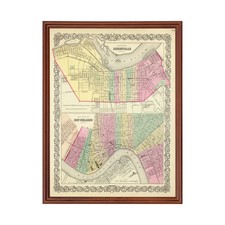 Old Map of Louisville, KY 1856 - Vintage Louisville Kentucky picture