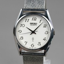 SEIKO 1979  Vintage 7121-8000 Quartz Men's 34mm Watch Silver New Battery picture