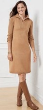 NWT Talbots Women’s Size XL Tan Cotton Blend Sweater Dress picture