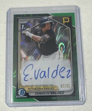 2024 Bowman - Chrome Prospect Autographs Esmerlyn Valdez #CPA-EV Hta Green Lava picture