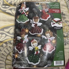 Bucilla Felt Ornaments Applique Kit Set Of 6 Christmas Angels 89493E picture