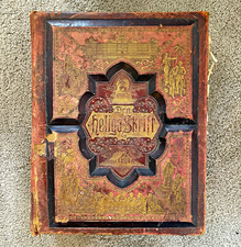⁠Antique 1880s Swedish Family Bible Den Heliga Skrift Gustave Doré Leather  picture