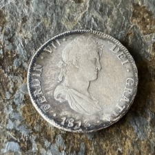 1813 8 Reales RARE SILVER BOLIVIA POTOSI MINT - Excellent Strike Ferndin VII  picture