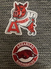 (2) Arkansas Razorbacks HOGS RARE  Iron-On Patches patch lot  3