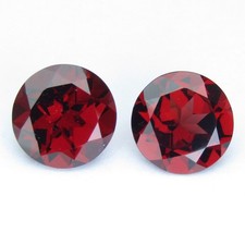 4.36Cts Stunning Natural Red Garnet 8mm Round Matching Pair Africa Gemstones picture