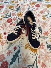 Hurley Youth SC Boardy Lace Up Skateboard Low Top Sneaker Blue Burgandy Size 2 picture
