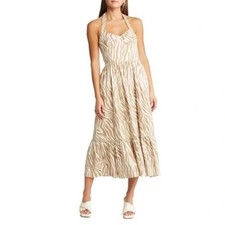 NWT BARDOT NALA MIDI DRESS IN BEIGE TIG SZ 4US 🔥✨✨✨ picture