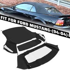 For Ford mustang 1994 95-04 Soft top W/window BlK Sailcloth Plastic Convertible picture