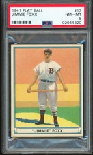 1941 Play Ball #13 Jimmie Foxx PSA 8 NM-MT High Grade Nice Color picture