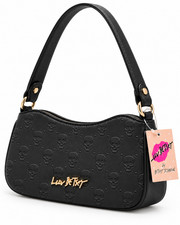 Luv Betsey Betsey Johnson Carina Skull Embossed Shoulder Bag Black NWT LB104305 picture