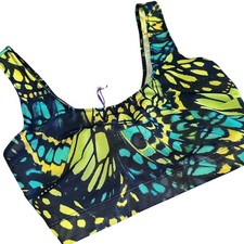 NWT Yitty Mesh Me Smoothing Midi Bralette MSRP $59 Women S Butterfly Print Top picture