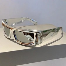 KAMMPT Unisex Y2K Wraparound Sunglasses Vintage Metallic Frame UV400 Outdoor picture