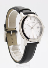 BURBERRY The City 38MM BU9008 Silver Dial Black Leather Strap picture