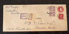 US Stamps - Unique Registered Stamped Cover Talkeetna AK-Seattle WA 1930.   picture