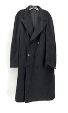 Vintage Chesterfield for Levin's Dark Charcoal Wool Overcoat Coat Union picture
