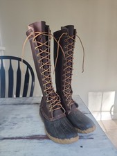 Excellent Vintage LL Bean Maine Leather Hunting Shoe 16” Duck Boots 5M W7 1980s picture