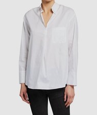 $192 Harshman Women's White Ari Cotton Poplin Popover Shirt Top Size L picture