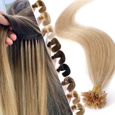 Double THICK Nail Utip Fusion Keratin Remy Human Hair Extensions Pre Bonded 1g/s picture