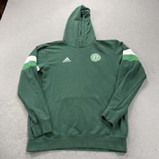 Celtic Football Club Hoodie Mens Medium Green Adidas Sweatshirt Soccer Pullover picture