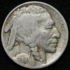 1914 Buffalo Nickels VF+ E160 TWRP picture