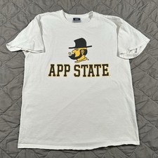 VINTAGE Appalachian State Mountaineers Shirt Mens Large White Football Yoseph picture