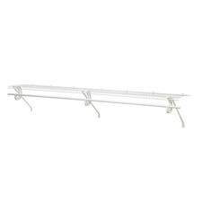 Superslide 72 In. W X 12 In. D White Steel Wire Closet Shelf Kit with Closet Rod picture