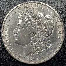 1892-S $1 Morgan Silver Dollar $1 AU Details Key Date Cleaned picture