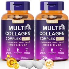 2x Multi-Collagen Peptides Complex With Biotin Vitamin C & Hyaluronic Acid 240ct picture