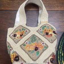 New Viral Fall Pumpkin, Top Handle Beaded Bag Made In India picture
