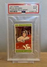 1967 PANINI CAMPIONI DELLO SPORT #103 BRUCE MCLAREN PSA 9 picture