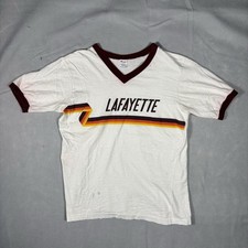 VTG 80s Champion Ringer Tee Mens Large T Shirt Distressed College Made In USA picture