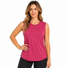 Lululemon Women’s Size 12 Pink Pima Cotton Sleeveless Tank Top Yoga Workout picture