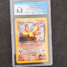 CGC 6.5 Rocket's Moltres 12/132 Holo Rare 2000 Gym Heroes English picture