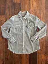 GAP Women’s Sage Green Denim Button down Shirt - Size S Petite picture