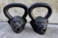 Onnit Primal Howler Monkey Kettlebells Pair 18 lb Cast Iron Discontinued  picture