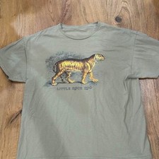 Vintage Little Rock Zoo Bengal Tiger Graphic Tee - Khaki XL Retro 90s Wildlife picture